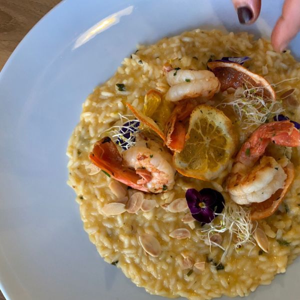 Risotto con gamberi.